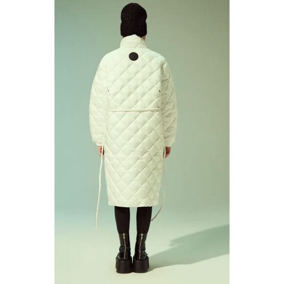 WOW NWT Luxton Women's Curve Coat No. 1 Opal Puffer Midi Coat Sz S NWT 850 White - Picture 2 of 9